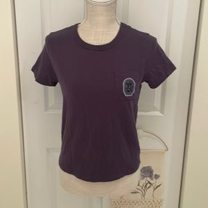 Vans Cat Patch Purple Pocket Cropped Tee Shirt